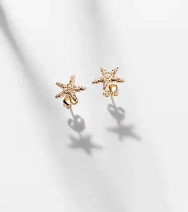Sydney Evan Starfish 14kt gold earrings with diamonds | Thumbnail 3 Sydney Evan Starfish 14kt gold earrings with diamonds | Thumbnail 3