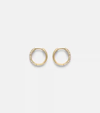 Stone and Strand Essential 14kt gold hoop earrings with diamonds | Thumbnail 2 Stone and Strand Essential 14kt gold hoop earrings with diamonds | Thumbnail 2