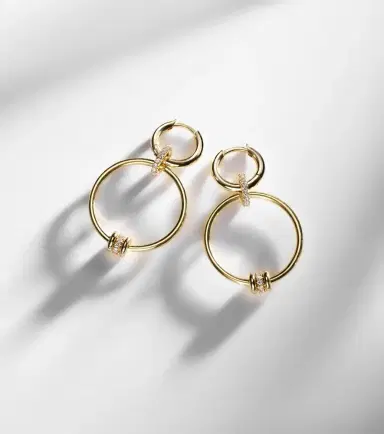 Spinelli Kilcollin Asha 18kt gold hoop earrings with diamonds | Thumbnail 6 Spinelli Kilcollin Asha 18kt gold hoop earrings with diamonds | Thumbnail 6