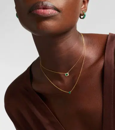 Shay Jewelry 18kt gold pendant necklace with emerald and diamonds | Thumbnail 4 Shay Jewelry 18kt gold pendant necklace with emerald and diamonds | Thumbnail 4