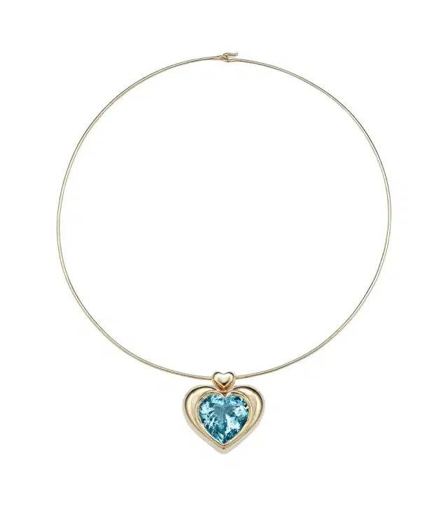 Cupid's Big Heart 14kt gold pendant necklace with topaz Cupid's Big Heart 14kt gold pendant necklace with topaz