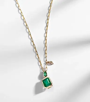 SHAY JEWELRY 18kt gold pendant necklace with emeralds and diamond | Thumbnail 6 SHAY JEWELRY 18kt gold pendant necklace with emeralds and diamond | Thumbnail 6