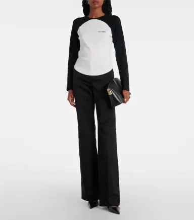 Courreges Courrèges Circle Contrast cotton jersey T-shirt | Thumbnail 2 Courreges Courrèges Circle Contrast cotton jersey T-shirt | Thumbnail 2
