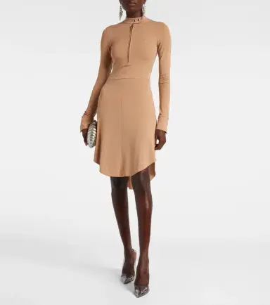Courreges Courrèges Biker crêpe jersey minidress | Thumbnail 3 Courreges Courrèges Biker crêpe jersey minidress | Thumbnail 3