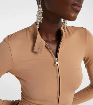 Courreges Courrèges Biker crêpe jersey minidress | Thumbnail 4 Courreges Courrèges Biker crêpe jersey minidress | Thumbnail 4