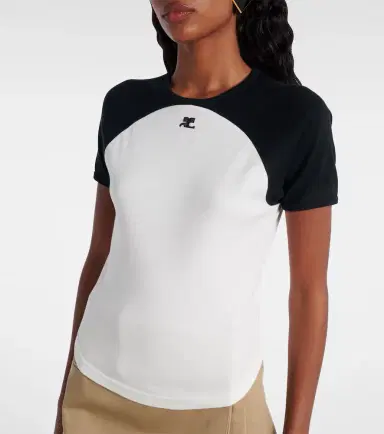 Courreges Courrèges Circle Contrast cotton jersey T-shirt | Thumbnail 2 Courreges Courrèges Circle Contrast cotton jersey T-shirt | Thumbnail 2