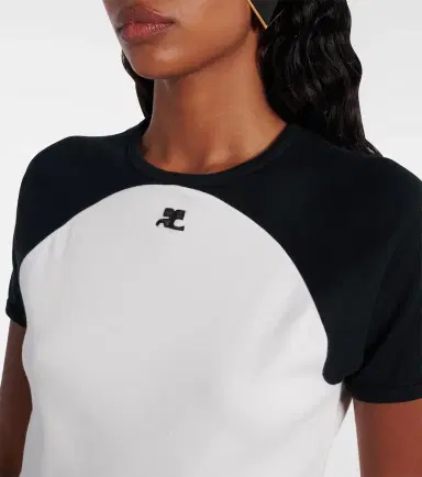 Courreges Courrèges Circle Contrast cotton jersey T-shirt | Thumbnail 3 Courreges Courrèges Circle Contrast cotton jersey T-shirt | Thumbnail 3