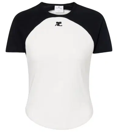 Courreges Courrèges Circle Contrast cotton jersey T-shirt | Thumbnail 1 Courreges Courrèges Circle Contrast cotton jersey T-shirt | Thumbnail 1