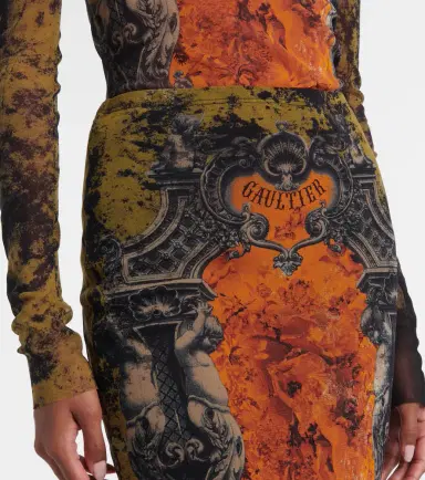 Jean Paul Gaultier Médaillon printed mesh midi skirt | Thumbnail 3 Jean Paul Gaultier Médaillon printed mesh midi skirt | Thumbnail 3