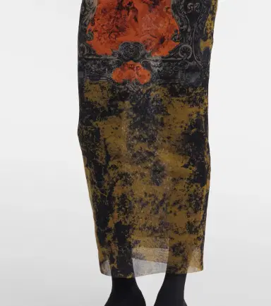 Jean Paul Gaultier Médaillon printed mesh midi skirt | Thumbnail 4 Jean Paul Gaultier Médaillon printed mesh midi skirt | Thumbnail 4