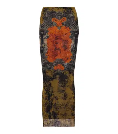 Jean Paul Gaultier Médaillon printed mesh midi skirt | Thumbnail 1 Jean Paul Gaultier Médaillon printed mesh midi skirt | Thumbnail 1