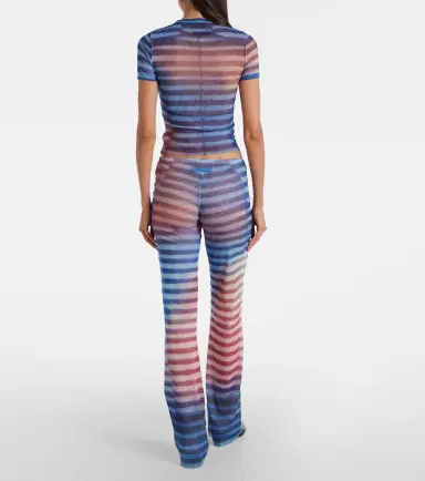 Jean Paul Gaultier Printed striped mesh flared pants | Thumbnail 5 Jean Paul Gaultier Printed striped mesh flared pants | Thumbnail 5