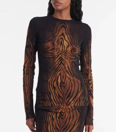 Jean Paul Gaultier Wood trompe l'ail tulle top | Thumbnail 4 Jean Paul Gaultier Wood trompe l'ail tulle top | Thumbnail 4