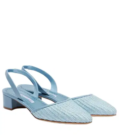 Manolo Blahnik Raffro raffia slingback pumps | Thumbnail 1 Manolo Blahnik Raffro raffia slingback pumps | Thumbnail 1