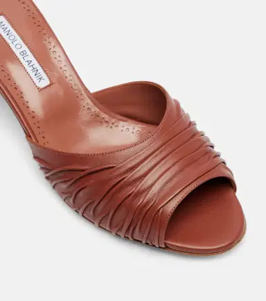 Manolo Blahnik Piruabar gathered leather mules | Thumbnail 2 Manolo Blahnik Piruabar gathered leather mules | Thumbnail 2