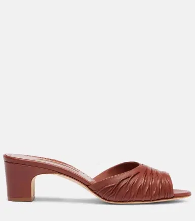 Manolo Blahnik Piruabar gathered leather mules | Thumbnail 3 Manolo Blahnik Piruabar gathered leather mules | Thumbnail 3