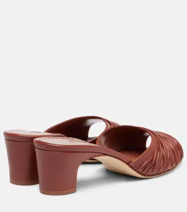 Manolo Blahnik Piruabar gathered leather mules | Thumbnail 4 Manolo Blahnik Piruabar gathered leather mules | Thumbnail 4