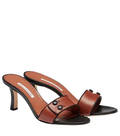 Manolo Blahnik Muluka 70 leather mules | Thumbnail 1 Manolo Blahnik Muluka 70 leather mules | Thumbnail 1