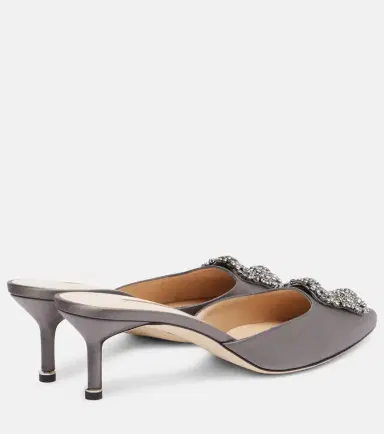 Manolo Blahnik Hangisimu embellished satin mules | Thumbnail 2 Manolo Blahnik Hangisimu embellished satin mules | Thumbnail 2
