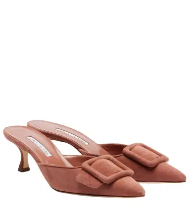 Manolo Blahnik Maysale 50 suede mules | Thumbnail 1 Manolo Blahnik Maysale 50 suede mules | Thumbnail 1