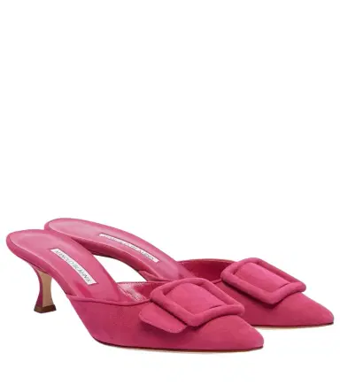 Manolo Blahnik Maysale suede mules | Thumbnail 1 Manolo Blahnik Maysale suede mules | Thumbnail 1