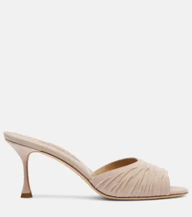 Manolo Blahnik Pirua gathered suede mules | Thumbnail 4 Manolo Blahnik Pirua gathered suede mules | Thumbnail 4