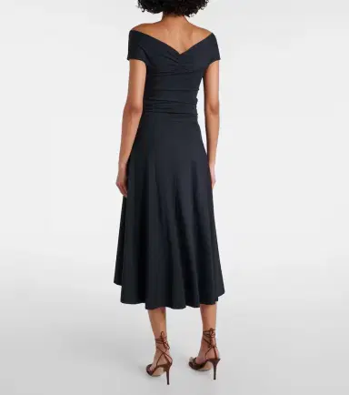 Dorothee Schumacher Soft Drape off-shoulder midi dress | Thumbnail 4 Dorothee Schumacher Soft Drape off-shoulder midi dress | Thumbnail 4
