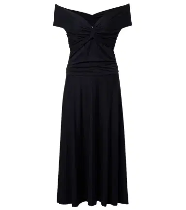 Dorothee Schumacher Soft Drape off-shoulder midi dress | Thumbnail 1 Dorothee Schumacher Soft Drape off-shoulder midi dress | Thumbnail 1