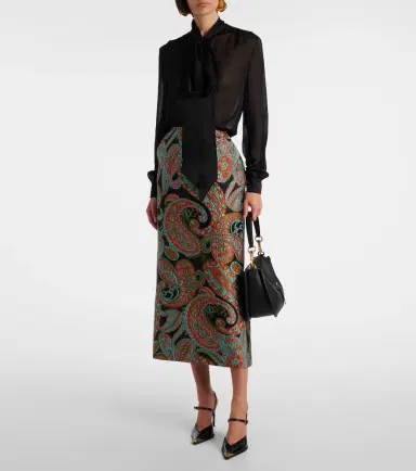 Etro Paisley jacquard midi skirt | Thumbnail 3 Etro Paisley jacquard midi skirt | Thumbnail 3