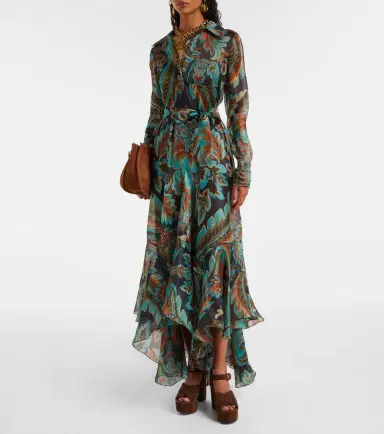 Etro Paisley fringed silk gown | Thumbnail 4 Etro Paisley fringed silk gown | Thumbnail 4