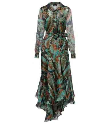 Etro Paisley fringed silk gown | Thumbnail 1 Etro Paisley fringed silk gown | Thumbnail 1