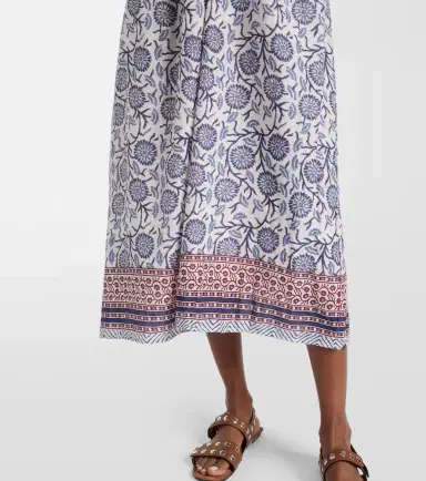 Velvet Floral ruched cotton midi dress | Thumbnail 2 Velvet Floral ruched cotton midi dress | Thumbnail 2