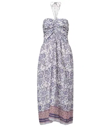 Velvet Floral ruched cotton midi dress | Thumbnail 1 Velvet Floral ruched cotton midi dress | Thumbnail 1