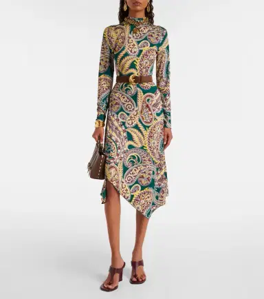 Etro Paisley asymmetric midi dress | Thumbnail 3 Etro Paisley asymmetric midi dress | Thumbnail 3