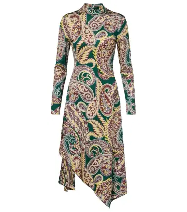 Etro Paisley asymmetric midi dress | Thumbnail 1 Etro Paisley asymmetric midi dress | Thumbnail 1