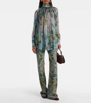Etro Printed ruched silk top | Thumbnail 2 Etro Printed ruched silk top | Thumbnail 2