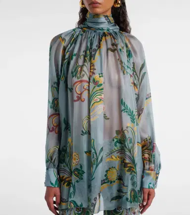 Etro Printed ruched silk top | Thumbnail 5 Etro Printed ruched silk top | Thumbnail 5