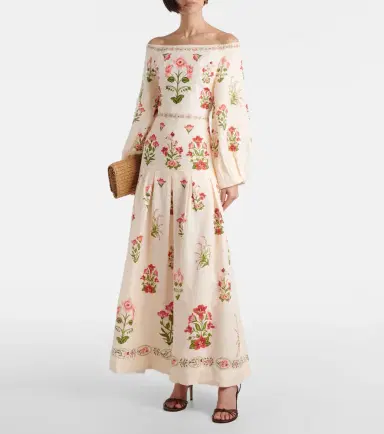 Agua by Agua Bendita Senlis Canna off-shoulder linen maxi dress | Thumbnail 2 Agua by Agua Bendita Senlis Canna off-shoulder linen maxi dress | Thumbnail 2