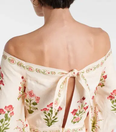 Agua by Agua Bendita Senlis Canna off-shoulder linen maxi dress | Thumbnail 3 Agua by Agua Bendita Senlis Canna off-shoulder linen maxi dress | Thumbnail 3