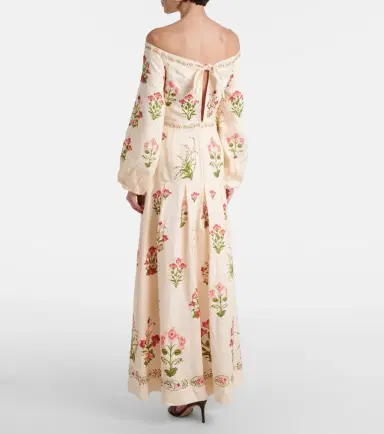 Agua by Agua Bendita Senlis Canna off-shoulder linen maxi dress | Thumbnail 6 Agua by Agua Bendita Senlis Canna off-shoulder linen maxi dress | Thumbnail 6