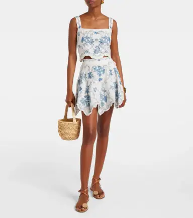 Agua by Agua Bendita Luciana Gloriosa embroidered linen crop top | Thumbnail 2 Agua by Agua Bendita Luciana Gloriosa embroidered linen crop top | Thumbnail 2