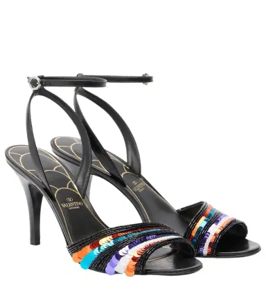 Valentino Garavani Sequined leather sandals | Thumbnail 1 Valentino Garavani Sequined leather sandals | Thumbnail 1
