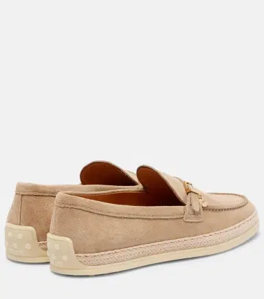 Tod's Raffia-trimmed suede loafers | Thumbnail 3 Tod's Raffia-trimmed suede loafers | Thumbnail 3