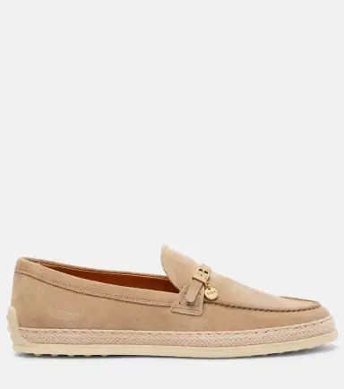 Tod's Raffia-trimmed suede loafers | Thumbnail 4 Tod's Raffia-trimmed suede loafers | Thumbnail 4