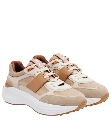 Tod's Leather-trimmed sneakers | Thumbnail 1 Tod's Leather-trimmed sneakers | Thumbnail 1