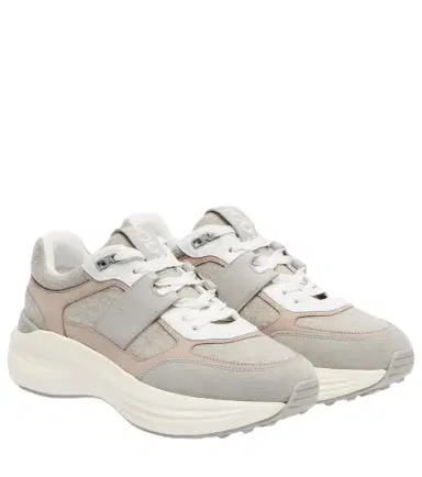 Tod's Leather-trimmed sneakers | Thumbnail 1 Tod's Leather-trimmed sneakers | Thumbnail 1