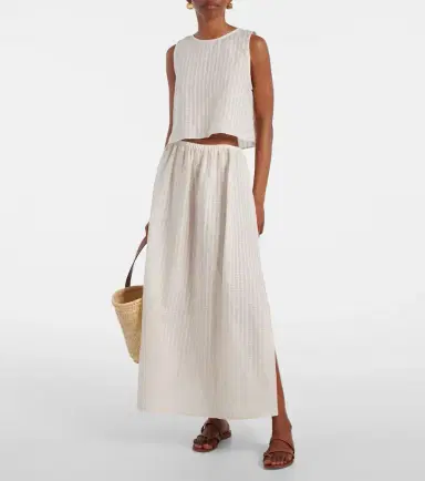 ASCENO Kobe checked cotton and linen crop top | Thumbnail 2 ASCENO Kobe checked cotton and linen crop top | Thumbnail 2