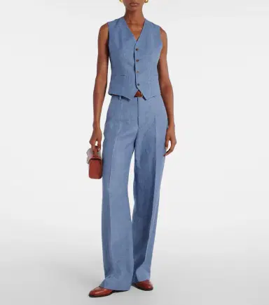 Polo Ralph Lauren Linen and cotton twill wide-leg pants | Thumbnail 2 Polo Ralph Lauren Linen and cotton twill wide-leg pants | Thumbnail 2