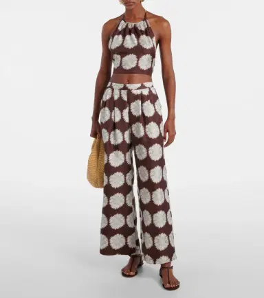 ASCENO Isola floral silk twill wide-leg pants | Thumbnail 4 ASCENO Isola floral silk twill wide-leg pants | Thumbnail 4
