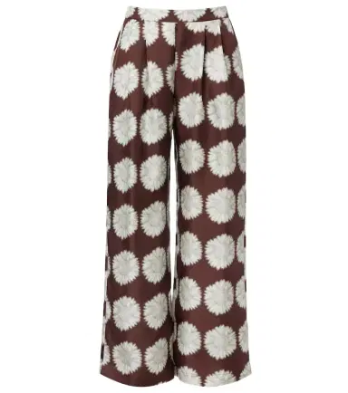 ASCENO Isola floral silk twill wide-leg pants | Thumbnail 1 ASCENO Isola floral silk twill wide-leg pants | Thumbnail 1